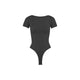 Athleisure - Ribbed Square Neck Tee Bodysuit - Black - Cultured Cloths Apparel