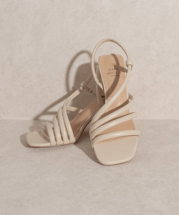 Shoes - OASIS SOCIETY Ashley - Wooden Heel Sandal - BEIGE - Cultured Cloths Apparel