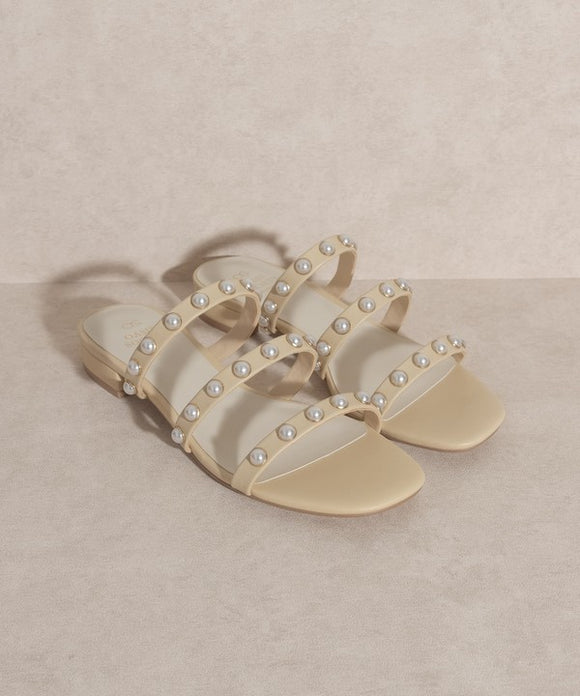  - OASIS SOCIETY Valerie - Pearl Flat Sandals - BUTTER - Cultured Cloths Apparel