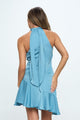 Women's Dresses - Halter Neck Satin Mini Dress -  - Cultured Cloths Apparel