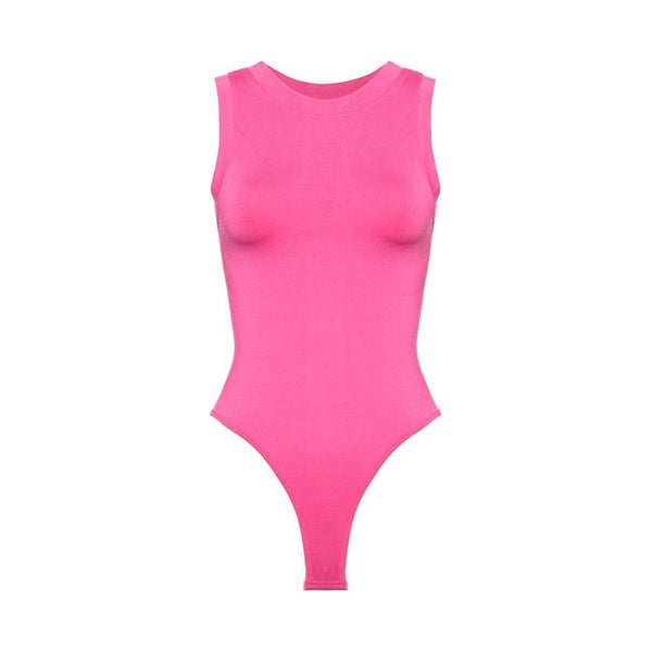 Athleisure - Thick Banded Smooth Bodysuit - Pink - Cultured Cloths Apparel