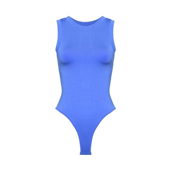 Athleisure - Thick Banded Smooth Bodysuit - Royal Blue - Cultured Cloths Apparel