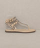 Shoes - Oasis Society Oaklyn - Studded Gladiator Sandal - ALMOND - Cultured Cloths Apparel