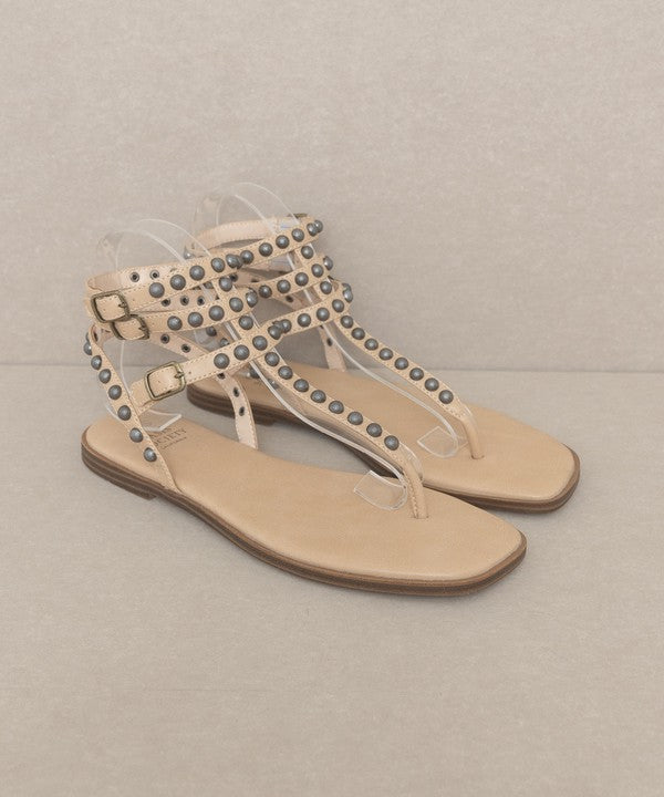 Shoes - Oasis Society Oaklyn - Studded Gladiator Sandal -  - Cultured Cloths Apparel
