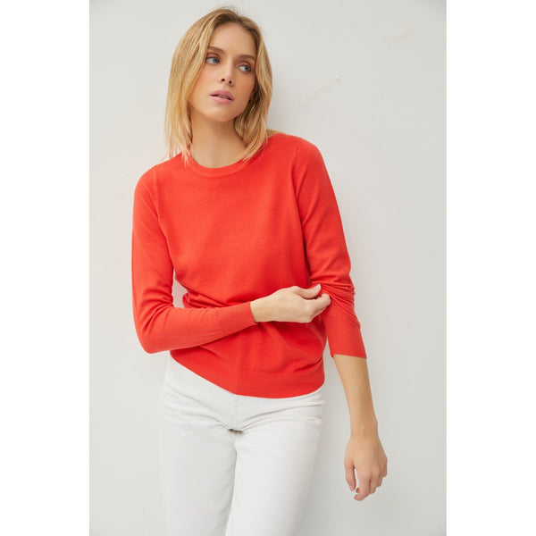 Women's Sweaters - The Classic Sweater Top - Tomato - Cultured Cloths Apparel