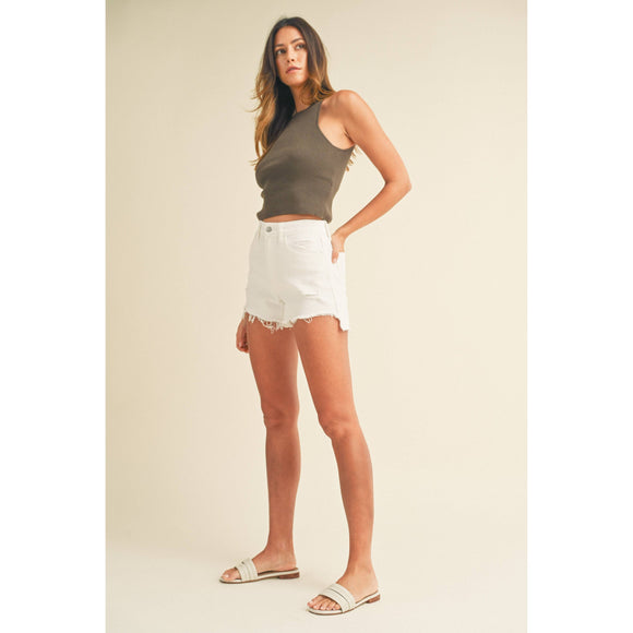 Women's Shorts - White Vintage Frayed Hem Short -  - Cultured Cloths Apparel