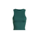 Athleisure - Sleeveless Ribbed Basic Tank - D. Green - Cultured Cloths Apparel