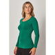 Athleisure - Fleece Lined Seamless Round Neck Long Sleeve Top -  - Cultured Cloths Apparel