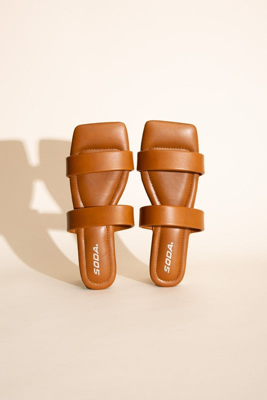  - RAMSEY-S DOUBLE STRAP SLIDES - TAN - Cultured Cloths Apparel
