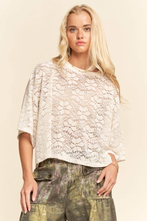 BOXY FLORAL LACE KNIT TOP – Cultured Cloths Apparel & Accessories