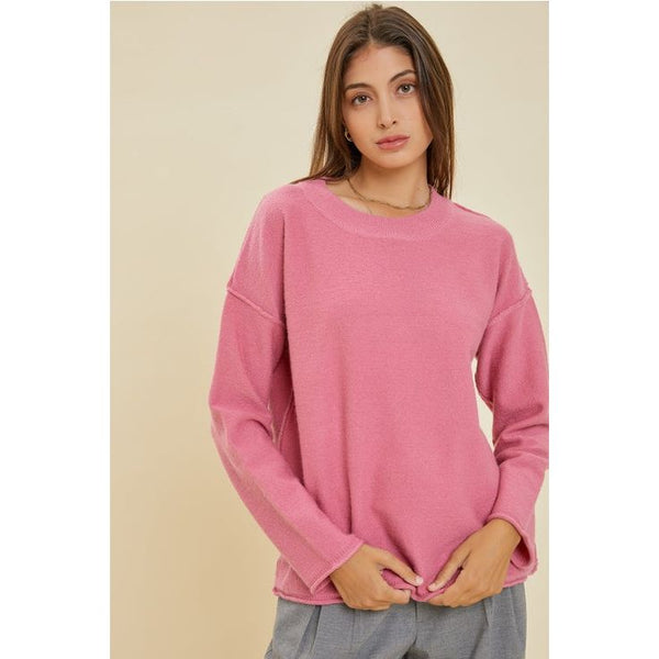 Women's Sweaters - Perfect Oversized Sweater - Rose - Cultured Cloths Apparel