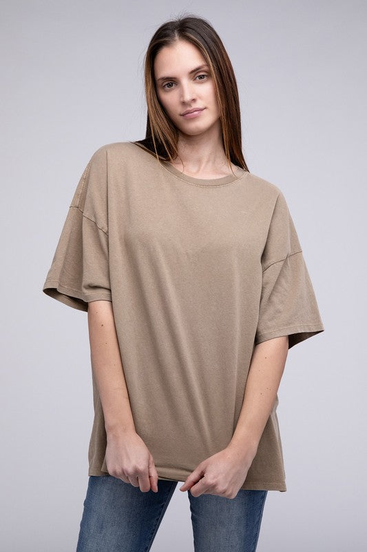 Women's Short Sleeve - Oversized T-Shirt - MOCHA BROWN - Cultured Cloths Apparel