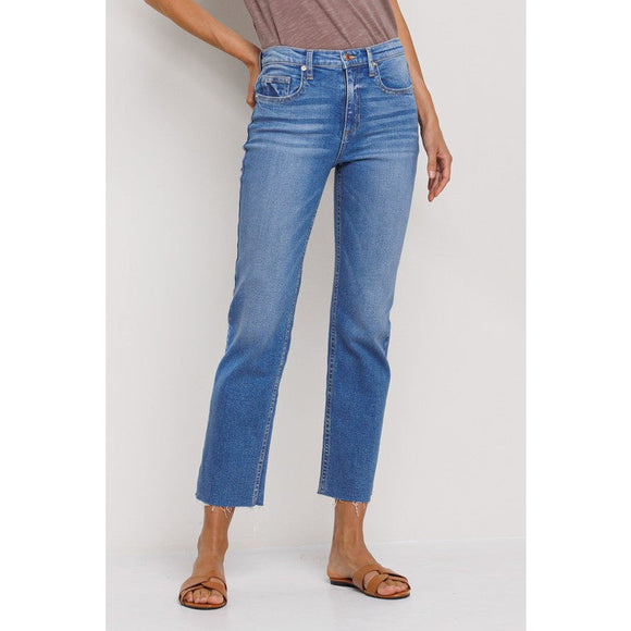 Denim - SneakPeek High Rise Slim Straight Denim Jeans -  - Cultured Cloths Apparel