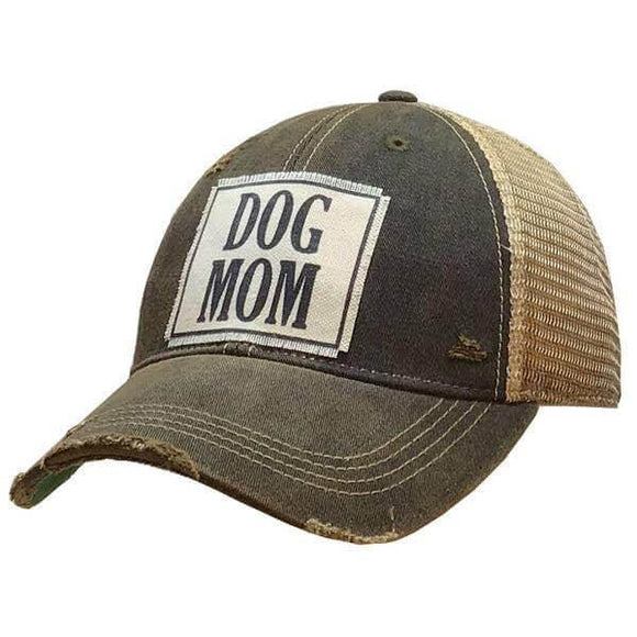 Baseball Hats - Dog Mom Distressed Trucker Cap -  - Cultured Cloths Apparel