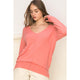 Women's Sweaters - Ultra Soft & Cute V- Neck Sweater - Tea Rose - Cultured Cloths Apparel