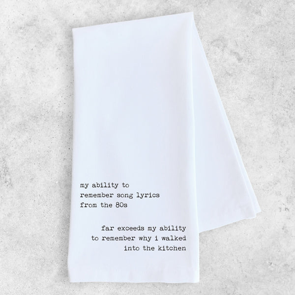 Gifts - My Ability to Remember Tea Towel -  - Cultured Cloths Apparel