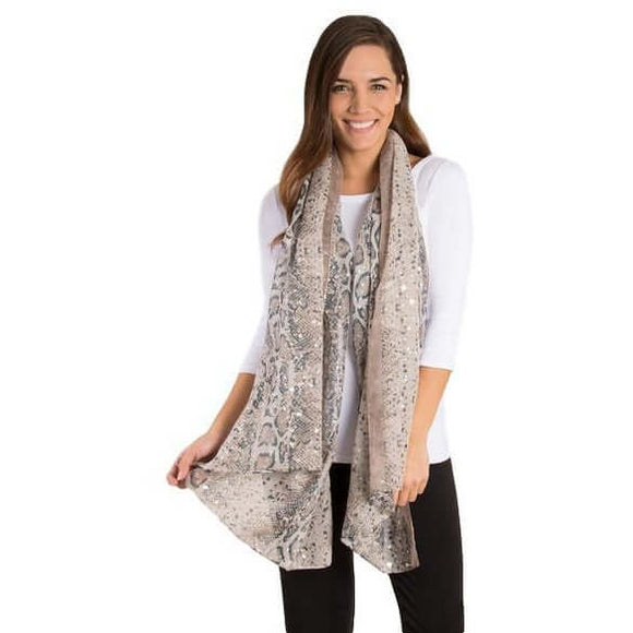 Accessories, Scarves - Simply Noelle Snakeskin Straight Scarf -  - Cultured Cloths Apparel