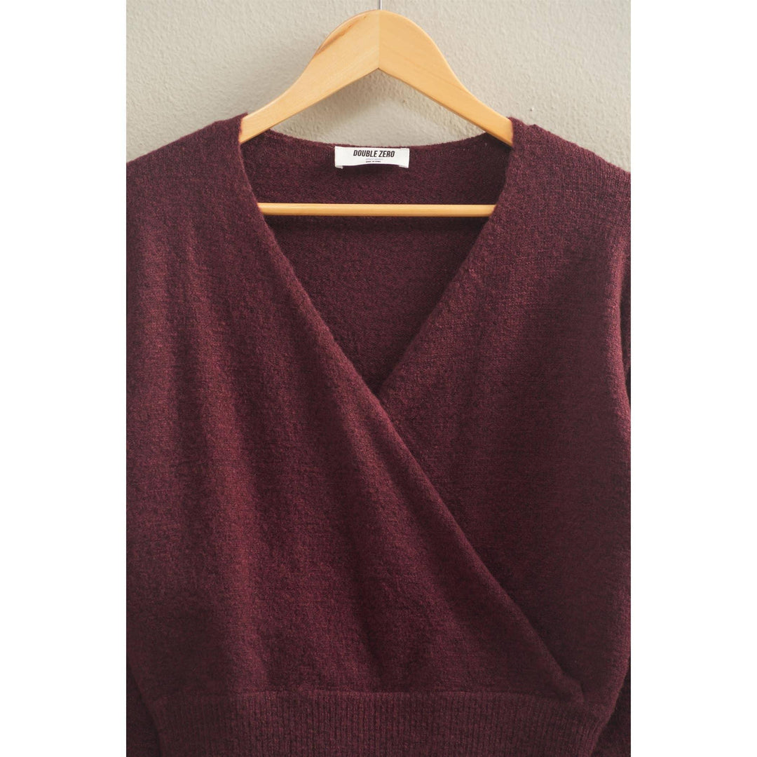 Women's Sweaters - Surplice V Neck Sweater - - Cultured Cloths Apparel