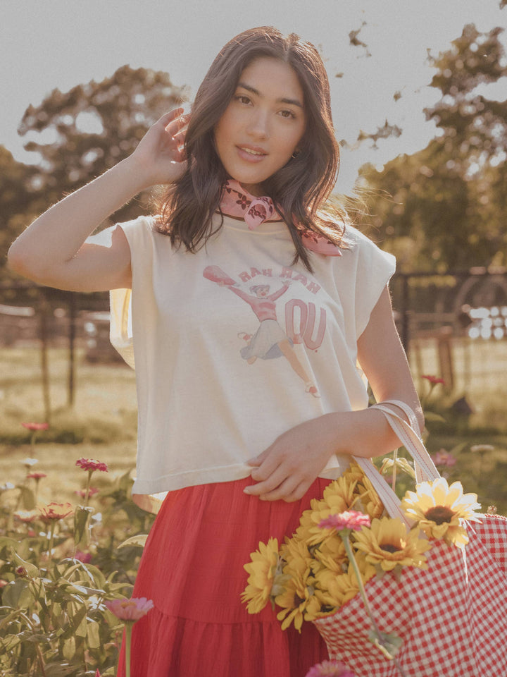 OU Oklahoma Sooners Rah Rah Off White Tank