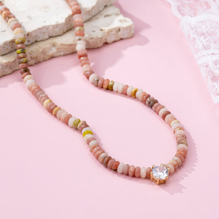 Accessories, Necklaces - NATURAL SEMI PRECIOUS STONE BEADED CHARM NECKLACE | 80N92658 - - Cultured Cloths Apparel