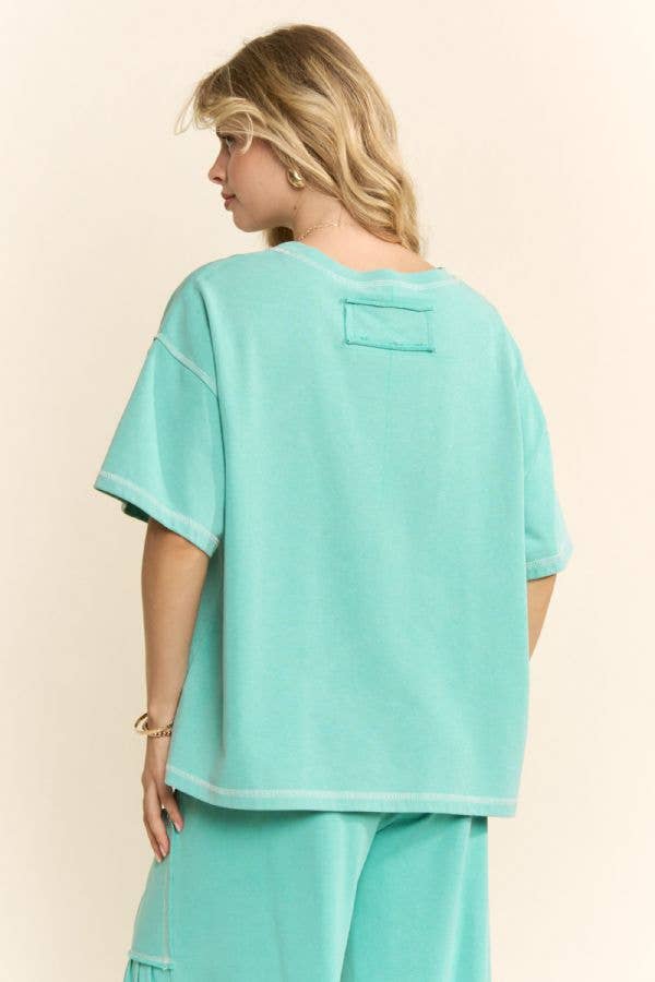WASHED SHORT SLEEVE AND BALLOON PANTS SET