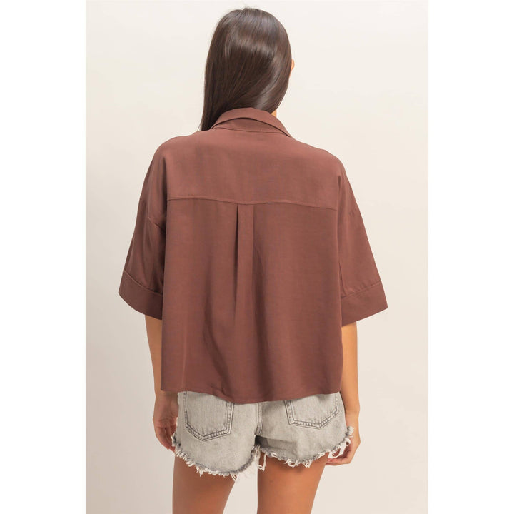 Button-Up Collared Short Sleeve Shirt