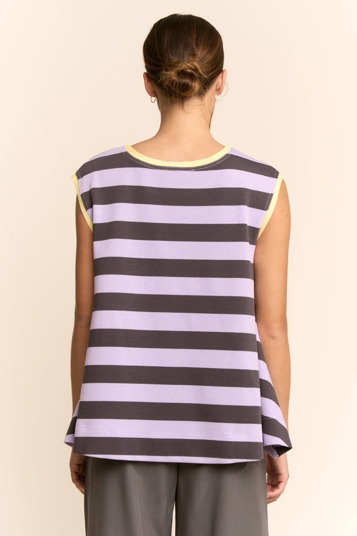 STRIPED SLEEVELESS RELAXED FIT TOP