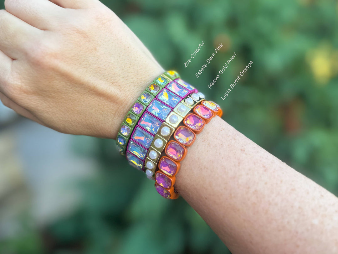 Accessories, Bracelets - Enamel Stretch Bracelet - Earth Tone Colors - - Cultured Cloths Apparel