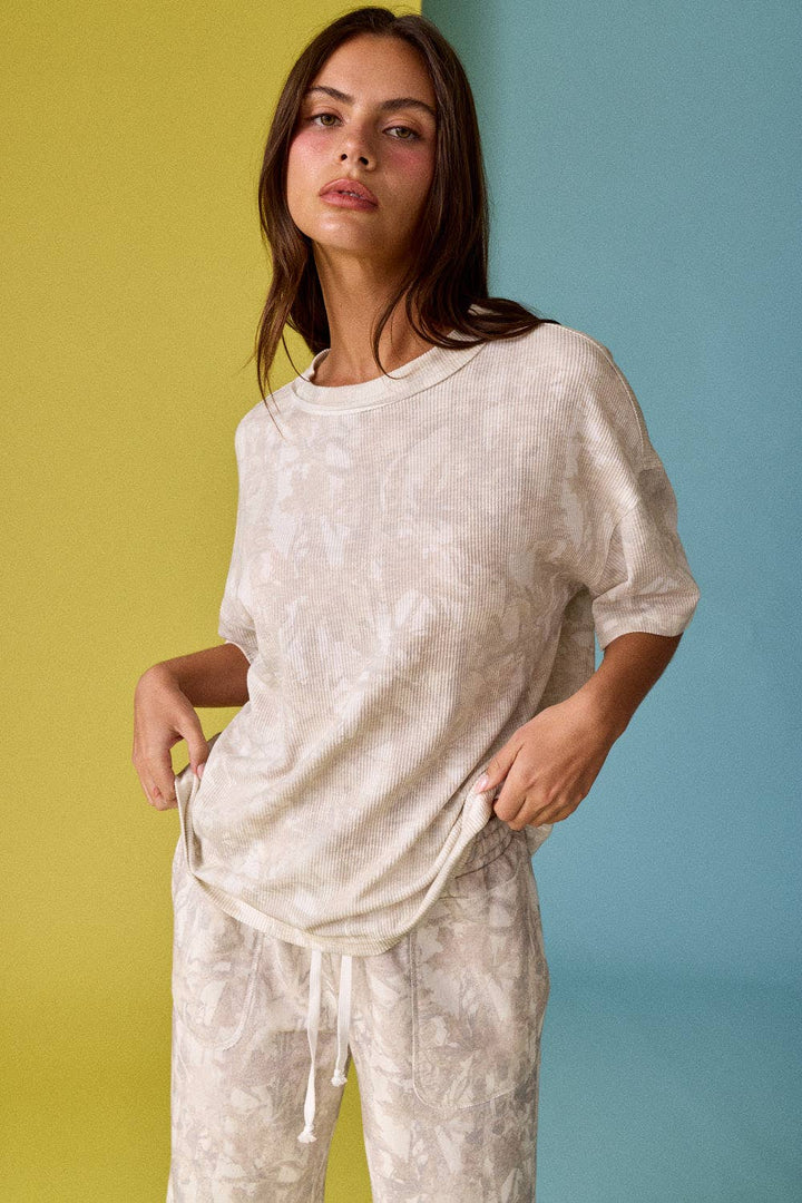 CAMO RIBBED LOOSE FIT SHIRT