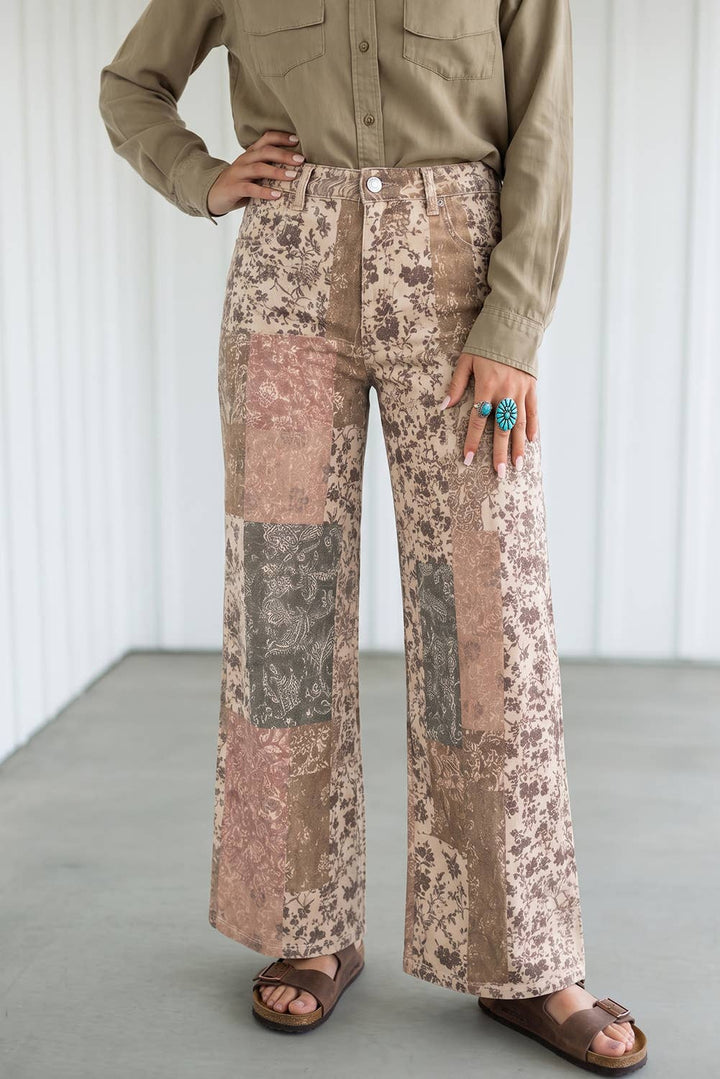 Western Floral Patchwork Straight Jeans (4-16)