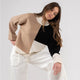 Women's Sweaters - Mock Neck Colorblock Sweater -  - Cultured Cloths Apparel