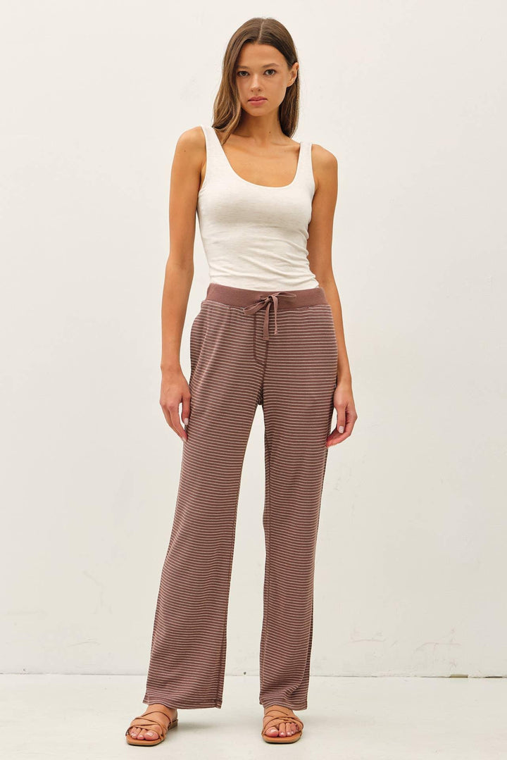 STITCHED THERMAL PULL ON PANTS