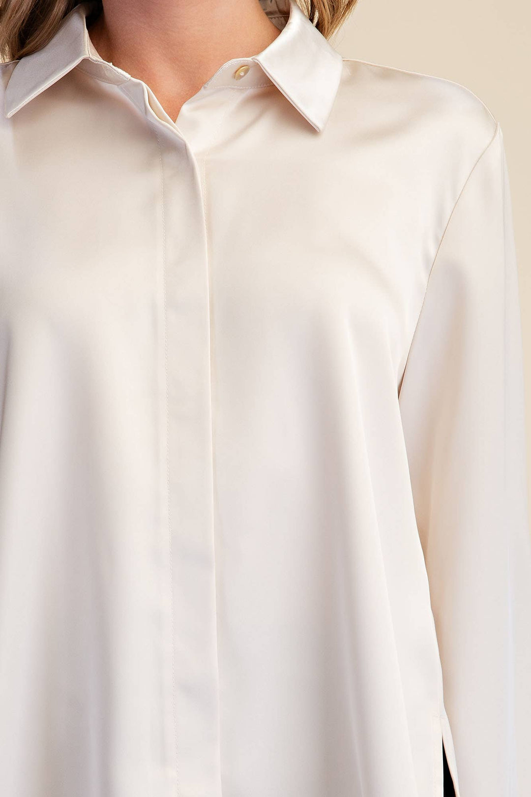 Lace Satin Effect Shirt