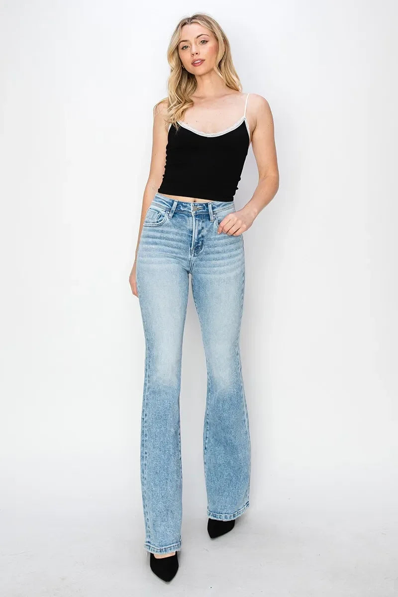 Denim - RISEN High Rise Bootcut Jeans - - Cultured Cloths Apparel