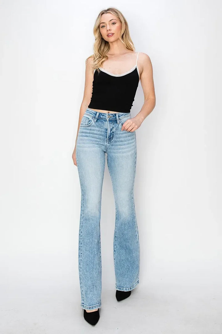 Denim - RISEN High Rise Bootcut Jeans - - Cultured Cloths Apparel