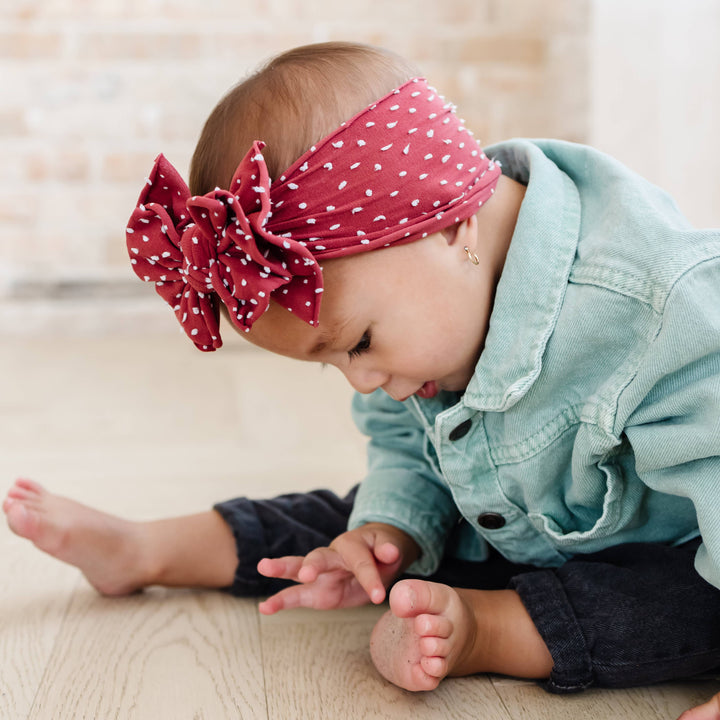 Accessories - Baby Bling® Shabby Dot FAB-BOW-LOUS® soft nylon bow headband - - Cultured Cloths Apparel