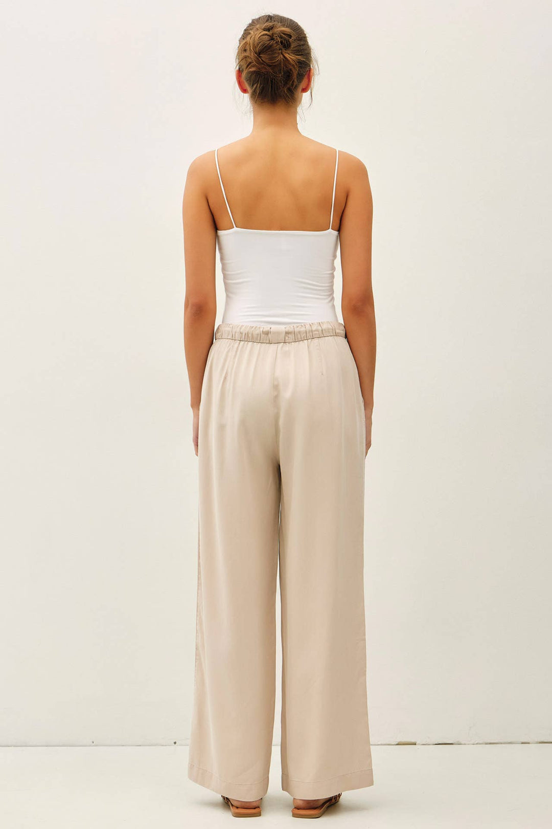 Pants - SAND WASHED FLOWY TENCEL WIDE LEG PANTS - - Cultured Cloths Apparel