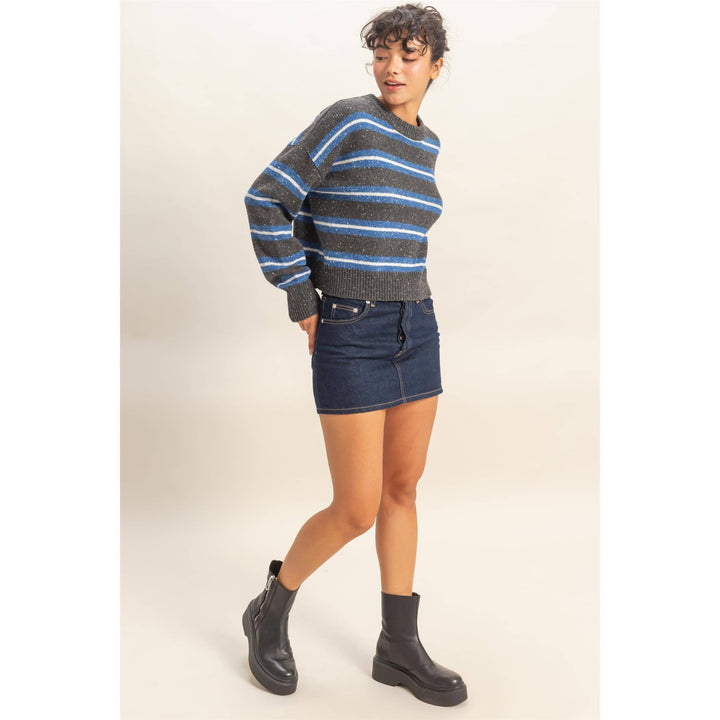Striped Crew Neck Cozy Sweater