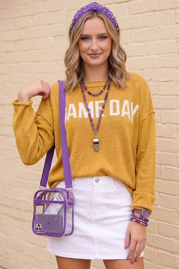 Game Day" Graphic Knit Sweater