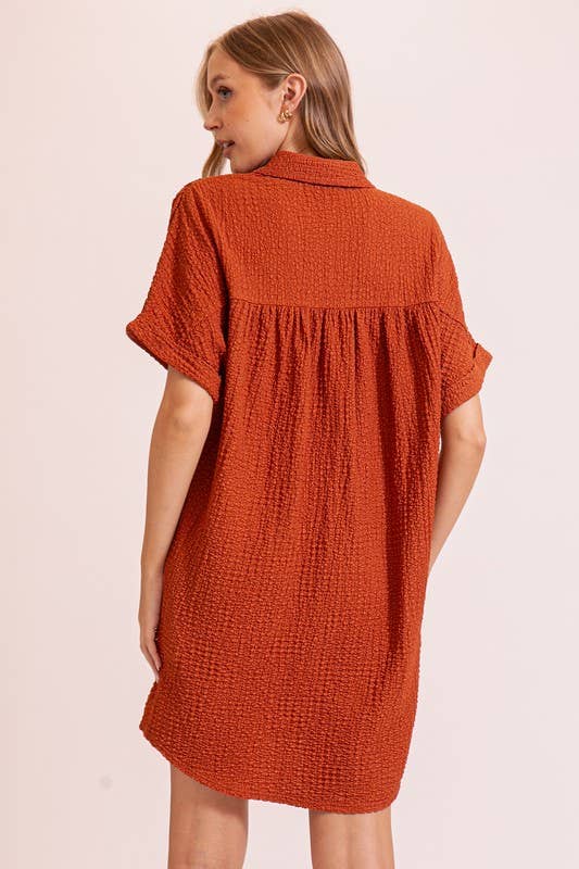 Dresses - Boho Gal Textured T Shirt Dress - - Cultured Cloths Apparel