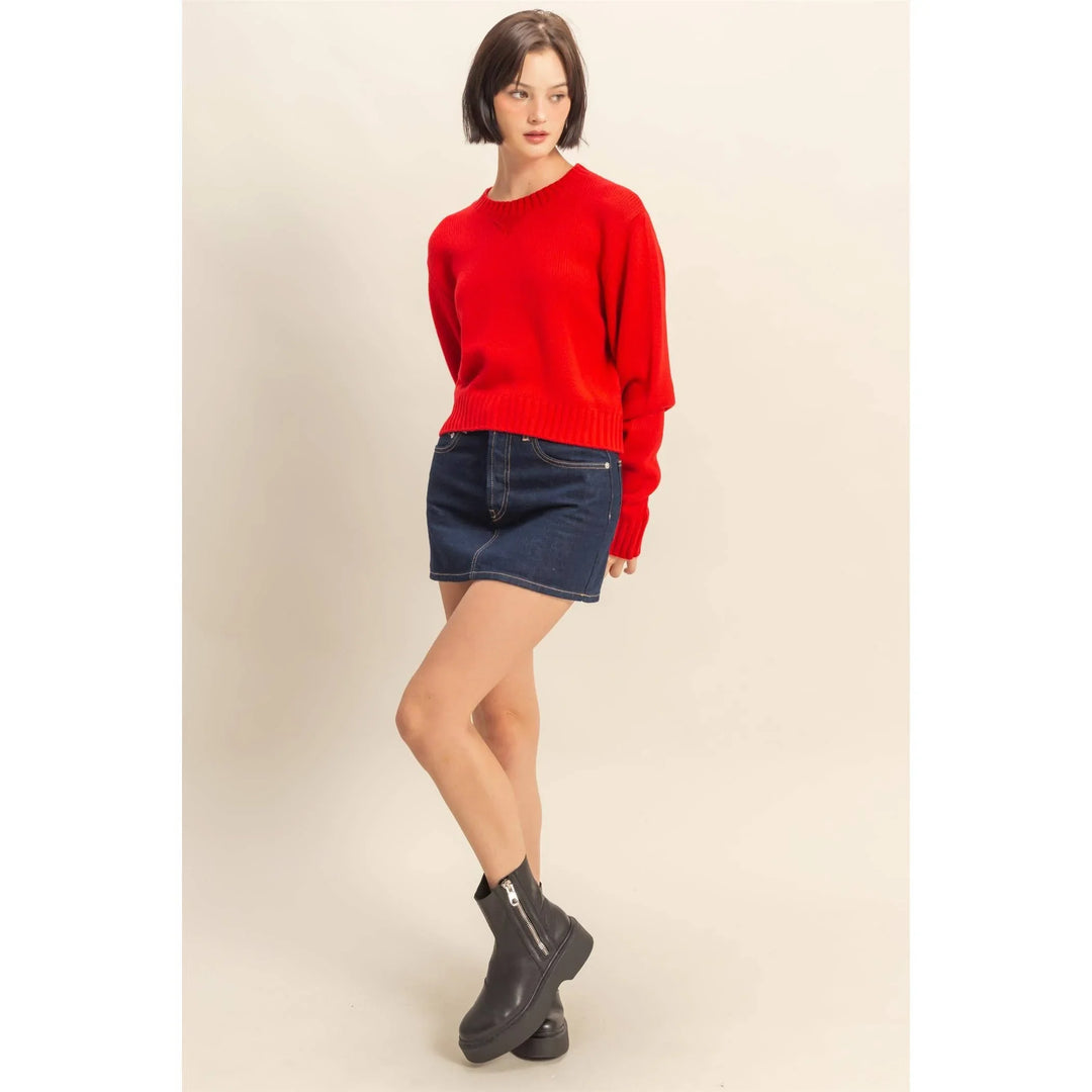 Women's Sweaters - Cropped Long Sleeve Sweater - - Cultured Cloths Apparel