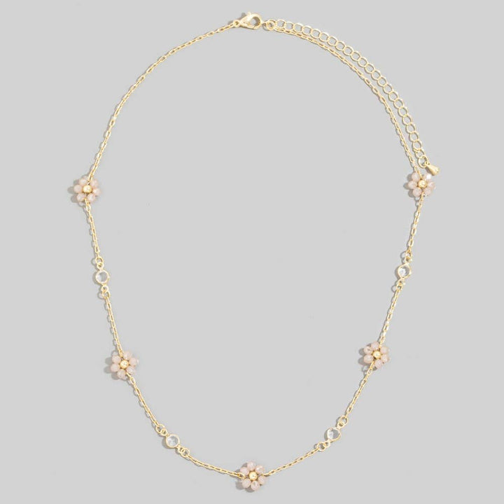 Accessories, Necklaces - Beaded Flower Station Charms Beaded Necklace - GDPK - Cultured Cloths Apparel