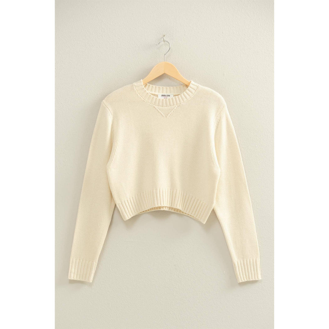 Women's Sweaters - Cropped Long Sleeve Sweater - - Cultured Cloths Apparel