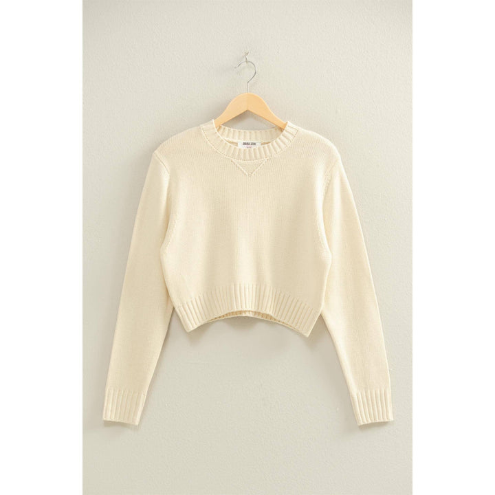 Women's Sweaters - Cropped Long Sleeve Sweater - - Cultured Cloths Apparel