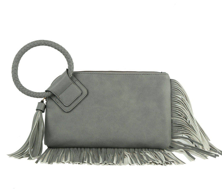 - Fringe Soft Vegan Leather Wristlet/Clutch - - Cultured Cloths Apparel