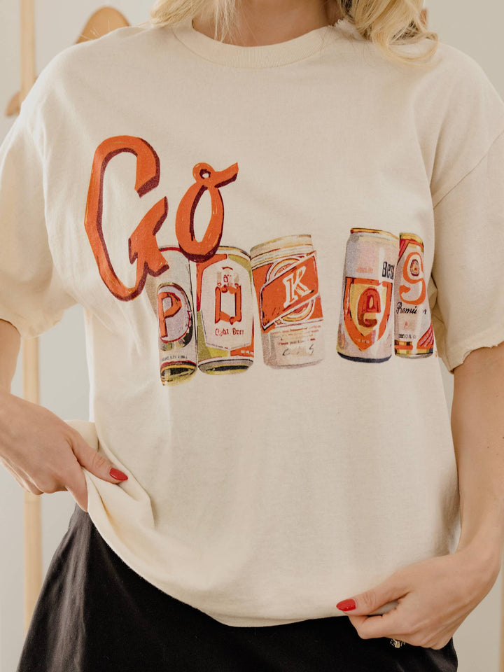 OSU Oklahoma State Cowboys Cans Off White Thrifted Tee