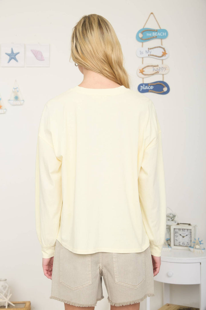 Graphic T-Shirts - BEACH COWGIRL LONG SLEEVE KNIT TOP - - Cultured Cloths Apparel