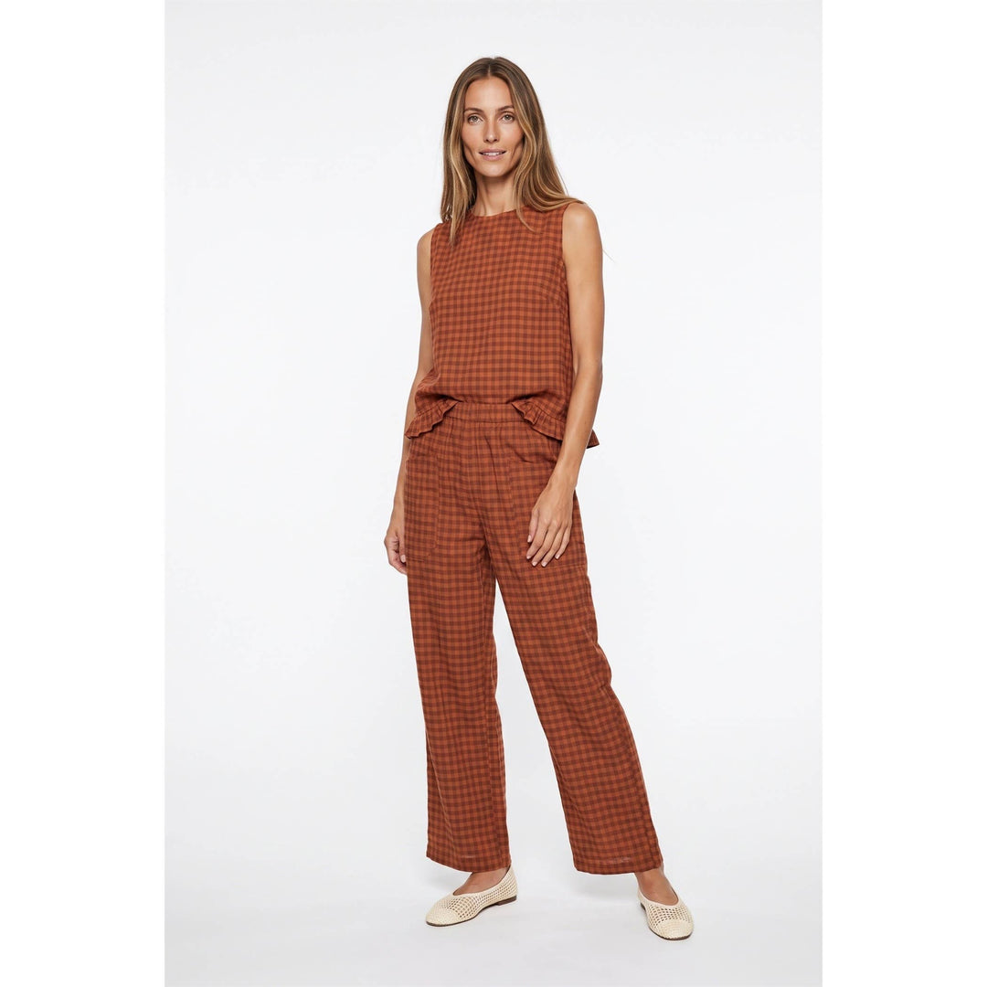 Gingham pull on pants