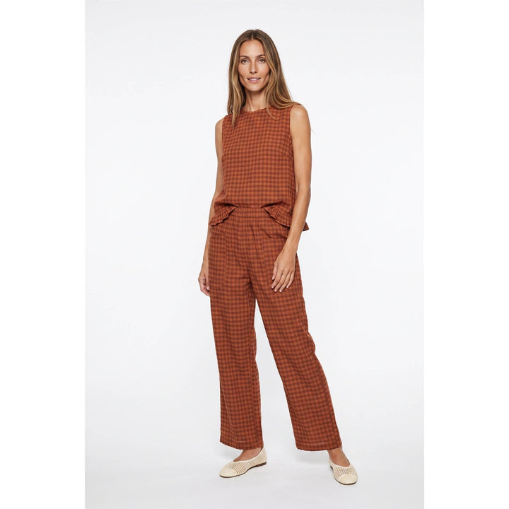 Gingham pull on pants