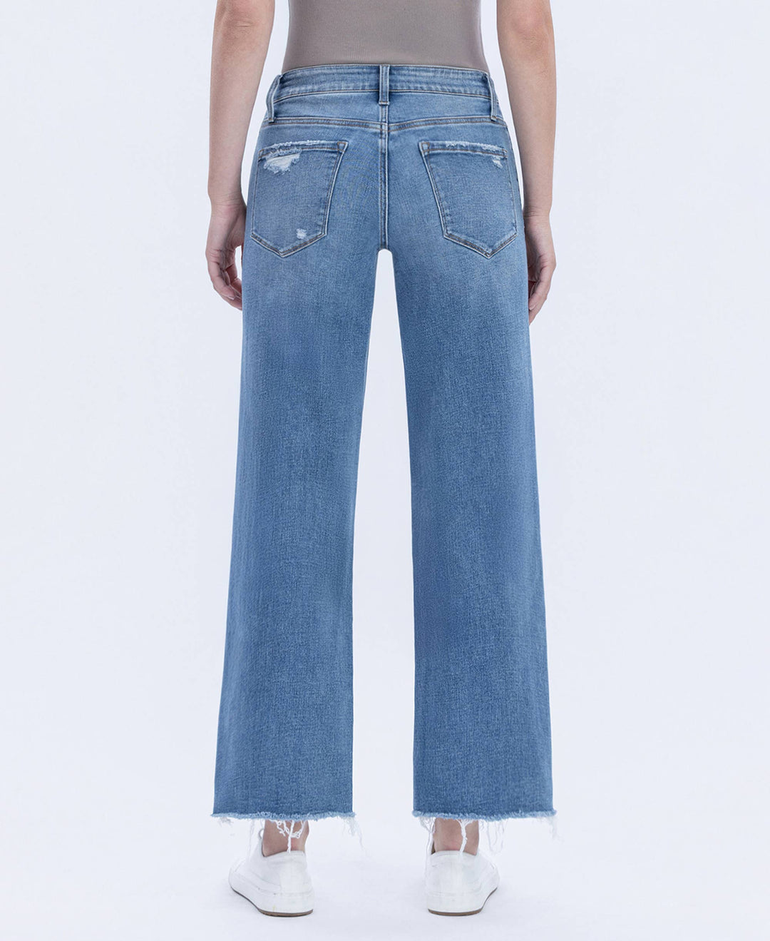 Denim - HIGH RISE MEDIUM WASH ANKLE DAD JEANS - - Cultured Cloths Apparel